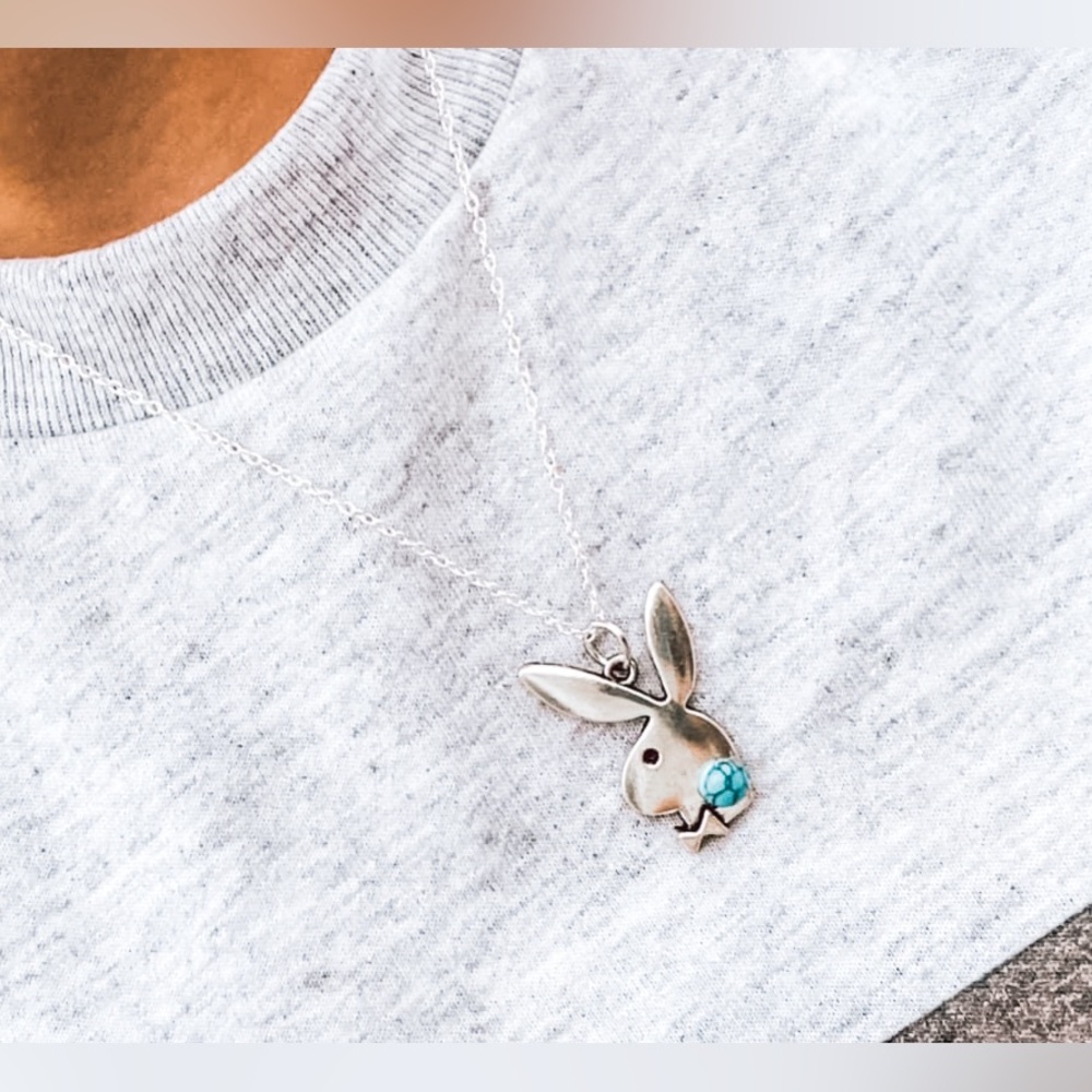 Playboy bunny turquoise necklace